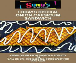 Grilled Onion Capsicum Sandwich