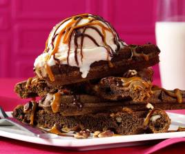 Brownie waffles with Ice-cream