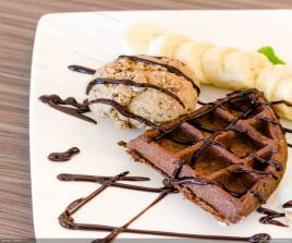 Chocolate waffles with Ice-cream