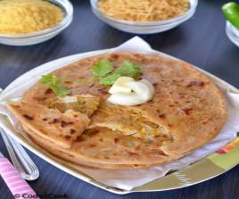 Sev Paneer Paratha Stuffed